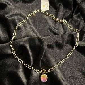 Kendra Scott Gold Necklace with Iridescent Pendant
